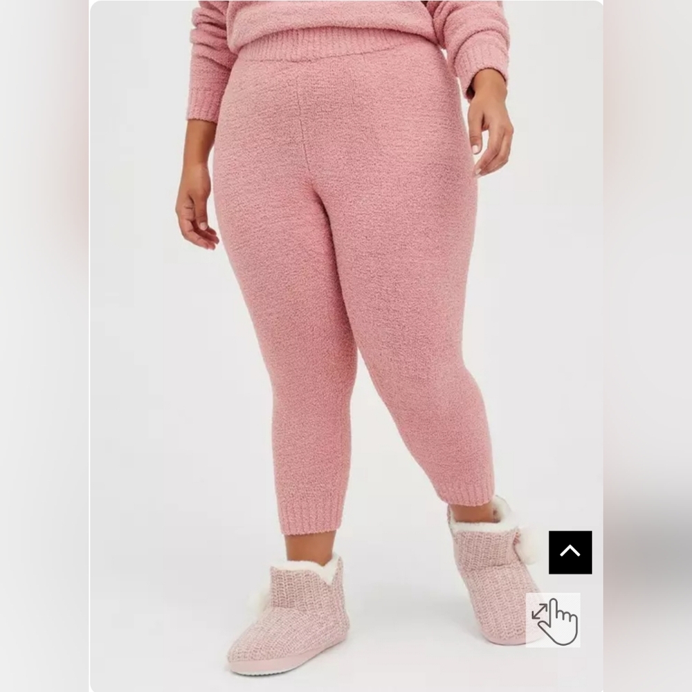 Torrid Cozy Crop Pink Knit Leggings Size 5